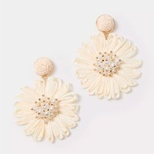 Lilly Pulitzer Bursting Blooms Cream Floral Earrings NWOT